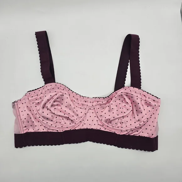 Free People Viva La Balconette Longline Bra XL Polka Dot Pink - Picture 4 of 7
